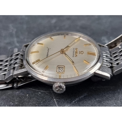 644 - A 1960s Omega 'Seamaster' stainless steel automatic wristwatch, 34mm, on original stainless steel br... 