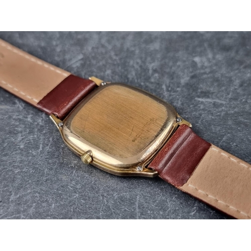 647 - An Omega 'Seamaster' 9ct gold quartz wristwatch, Ref. 1430, on replacement brown leather strap.... 