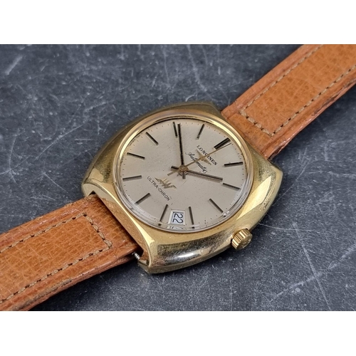 652 - A 1973 Longines 'Ultra-Chron' 18ct gold automatic wristwatch, 39mm, Serial No. 50977798, Cal. 431, o... 