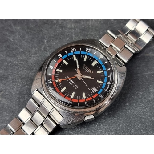 661 - A circa 1971 Seiko 'Navigator Timer' GMT stainless steel automatic wristwatch, 41mm, Ref. 6117-6410,... 