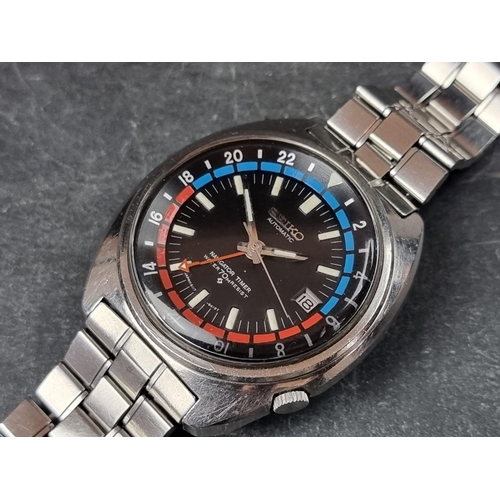 661 - A circa 1971 Seiko 'Navigator Timer' GMT stainless steel automatic wristwatch, 41mm, Ref. 6117-6410,... 