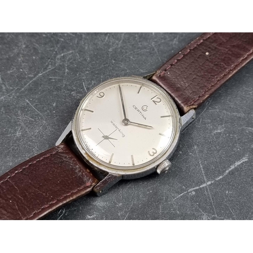 692 - A 1960s Certina 'Waterking' stainless steel manual wind wristwatch, 34mm, on replacement leather str... 