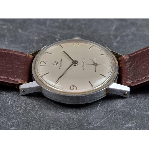 692 - A 1960s Certina 'Waterking' stainless steel manual wind wristwatch, 34mm, on replacement leather str... 