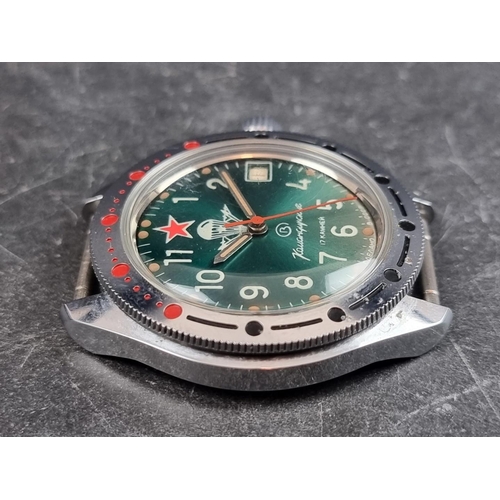 695 - A 1980s Vostok 'Airborne Paratrooper' dial stainless steel automatic military wristwatch, 40mm, Ref.... 