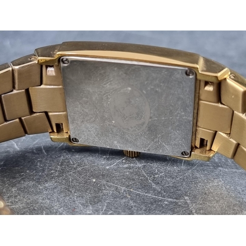 700 - A Rotary gold plated quartz wristwatch, 29mm, Ref. GB42831/09 (13594), on original bracelet, with bo... 