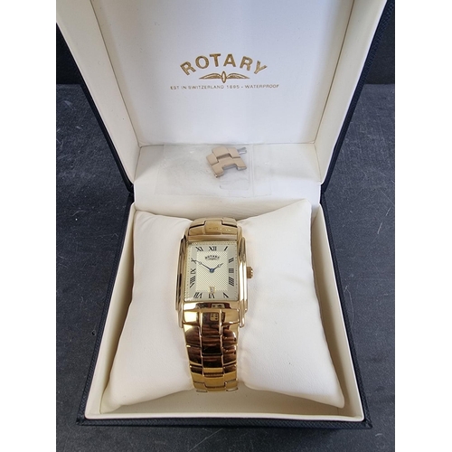 700 - A Rotary gold plated quartz wristwatch, 29mm, Ref. GB42831/09 (13594), on original bracelet, with bo... 