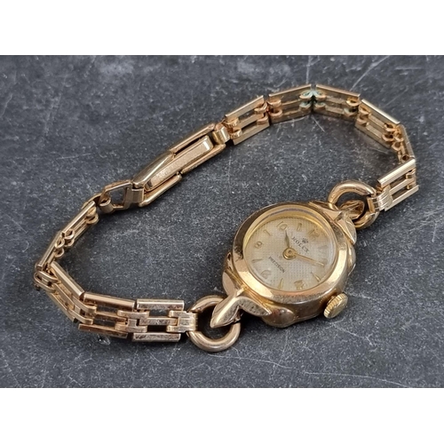 700A - A circa 1940s/50s Rolex 'Prestige' 9ct gold manual wind ladies wristwatch, 16mm, Ref. 299400, on gol... 