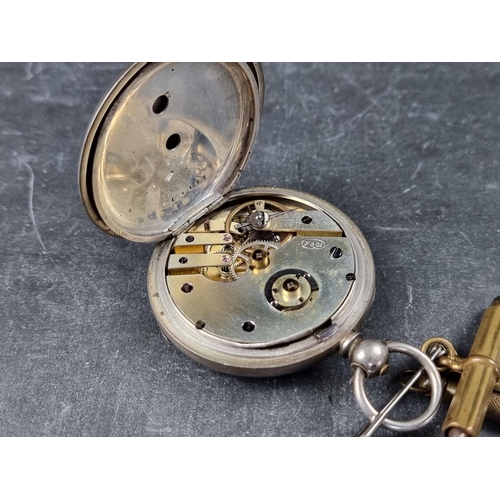 732 - A vintage white metal open face pocket watch, by D Winterhalder & Co Maidstone, 51mm, the moveme... 