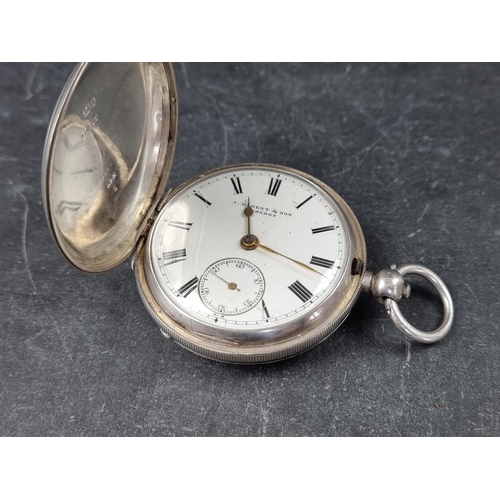 733 - A Victorian silver hunter pocket watch, by J.B Dent & Son, London, with subsidiary seconds dial,... 