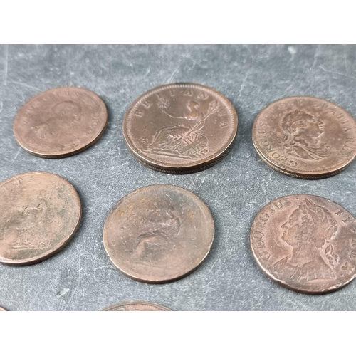 785 - Coins: a quantity of Georgian and later copper coins; to include a good grade George III 1806 penny.... 