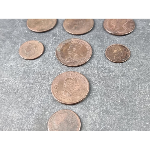 785 - Coins: a quantity of Georgian and later copper coins; to include a good grade George III 1806 penny.... 