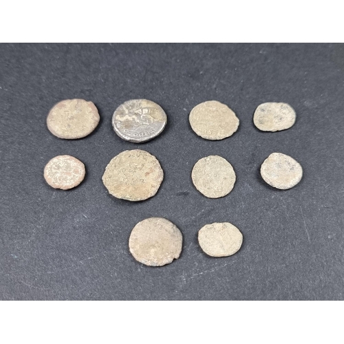 787 - Coins: ten various metal detectorist's finds.