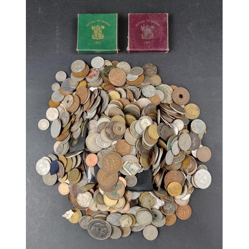 794 - Coins: a quantity of UK and world coins.