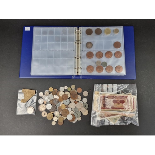 799 - Coins: a quantity of world coins, to include UK silver examples; together with a quantity of world b... 