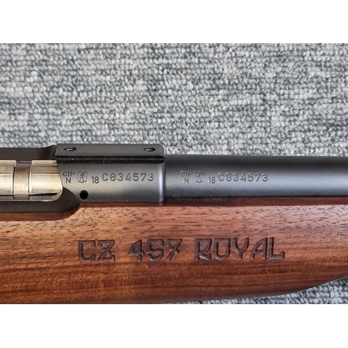 1619 - A CZ 457 Royal .22WMR/.17HMR bolt action rifle, Serial No.C834573, with sound rod. PLEASE NOTE A VAL... 