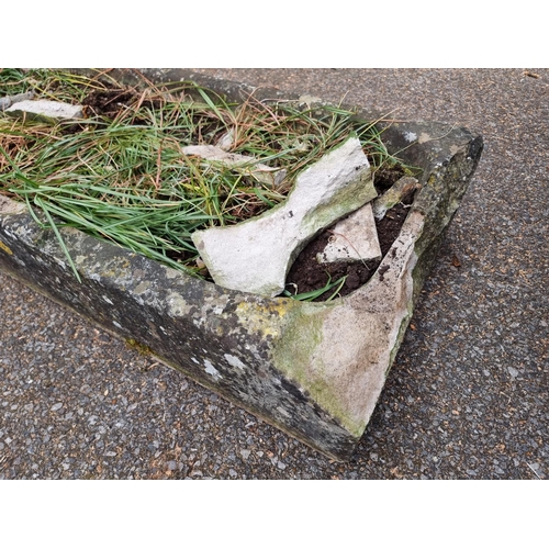 1649 - A large antique sandstone rectangular trough, 109cm wide.