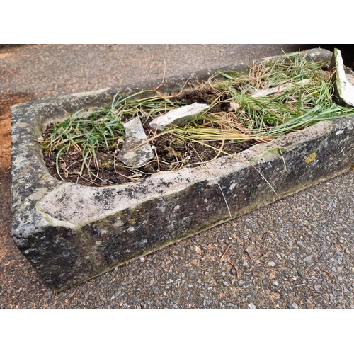 1649 - A large antique sandstone rectangular trough, 109cm wide.