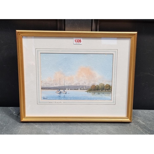 1335 - David Holmes, 'Distant Chichester', signed, watercolour, 18 x 27cm.