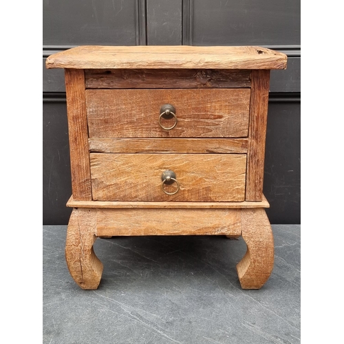 1008 - A small Eastern hardwood chest, 52cm high x 45cm wide.