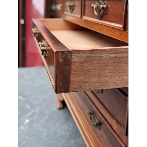 1017 - A miniature reproduction mahogany bureau, 45.5cm high x 41cm wide.