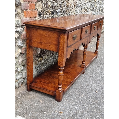 1025 - A good reproduction oak potboard dresser base, possibly Titchmarsh & Goodwin, 165cm wide.... 