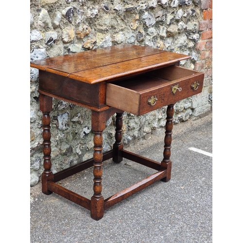 1027 - A good reproduction single drawer side table, possibly Titchmarsh & Goodwin, 76cm wide.... 