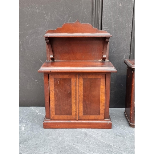 1036 - A miniature Victorian mahogany chiffonier, 30cm high x 20.5cm wide; together with a similar miniatur... 