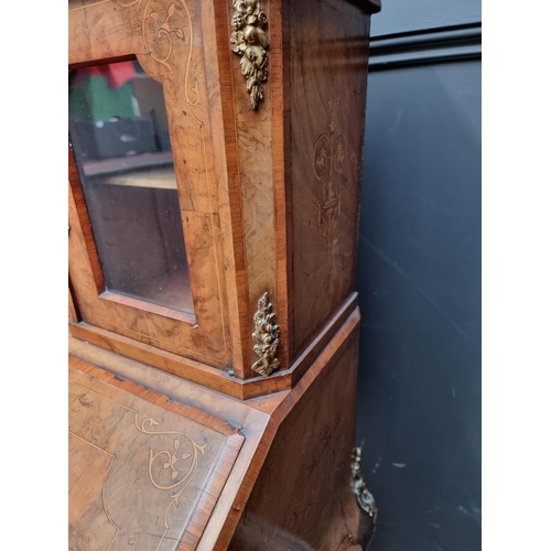 1037 - A Louis XV style walnut and inlaid bonheur du jour, with gilt brass mounts, 81cm wide.... 