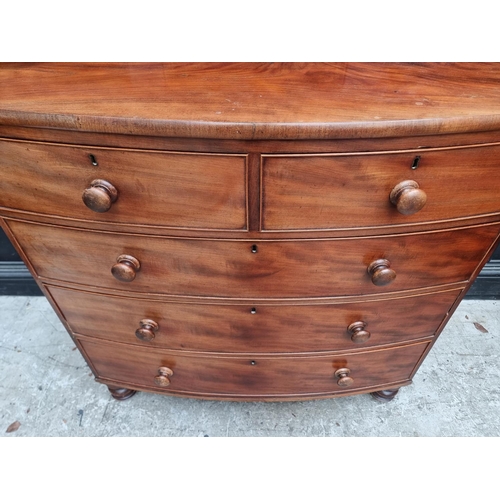 1065 - A Victorian mahogany bowfront chest of drawers, 103.5cm wide.