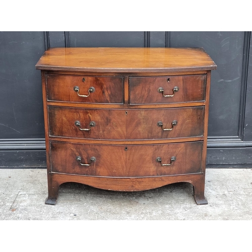 1067 - A mahogany bowfront chest of drawers, 92cm wide.