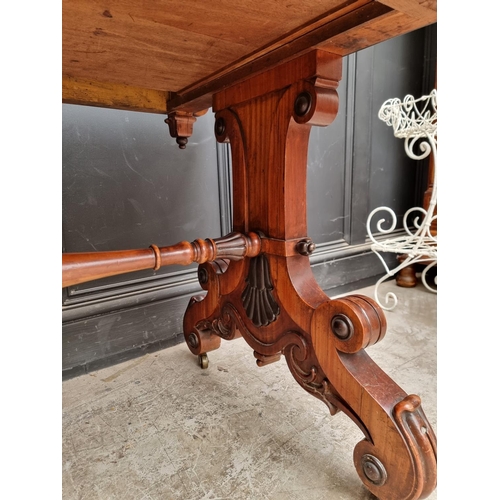 1077 - A good George IV satinwood, ebonized and inlaid library table, stencilled 'From Taprell, Holland &am... 