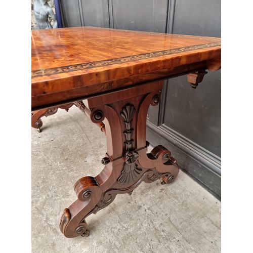 1077 - A good George IV satinwood, ebonized and inlaid library table, stencilled 'From Taprell, Holland &am... 