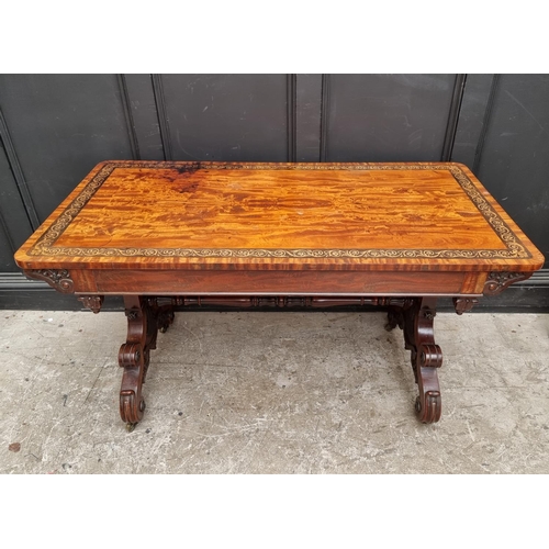 1077 - A good George IV satinwood, ebonized and inlaid library table, stencilled 'From Taprell, Holland &am... 