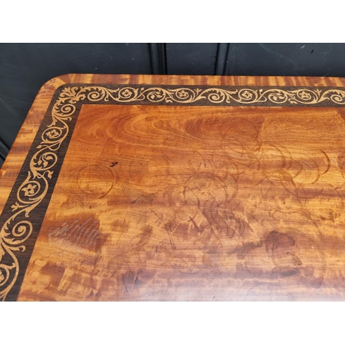 1077 - A good George IV satinwood, ebonized and inlaid library table, stencilled 'From Taprell, Holland &am... 