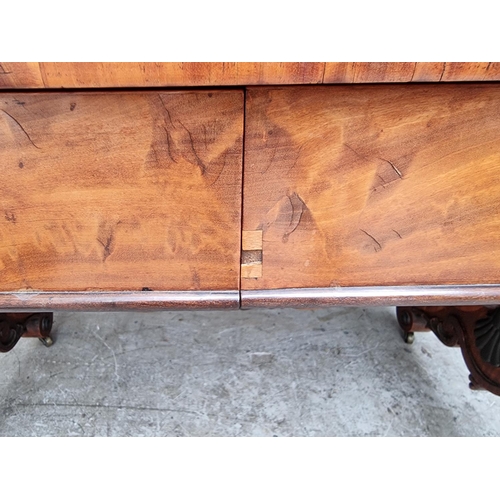 1077 - A good George IV satinwood, ebonized and inlaid library table, stencilled 'From Taprell, Holland &am... 