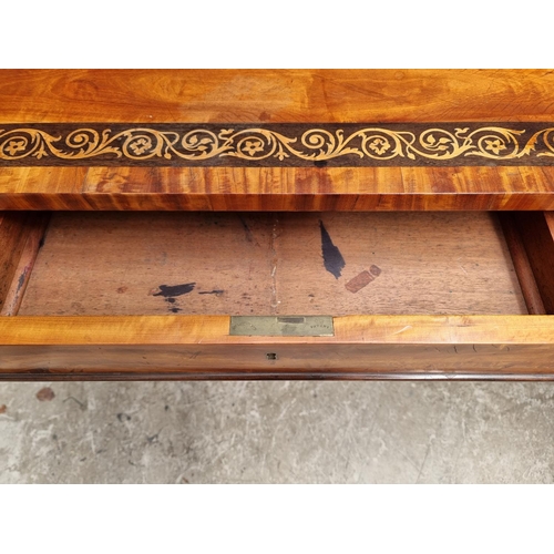 1077 - A good George IV satinwood, ebonized and inlaid library table, stencilled 'From Taprell, Holland &am... 