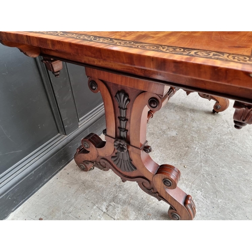 1077 - A good George IV satinwood, ebonized and inlaid library table, stencilled 'From Taprell, Holland &am... 