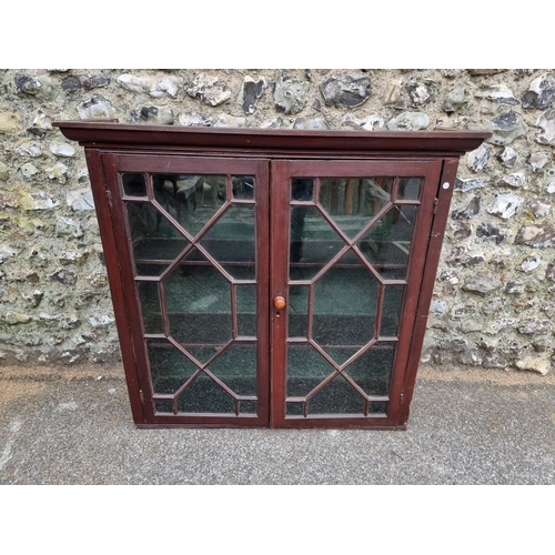 1102 - An antique faux grained bookcase section, 106cm wide.