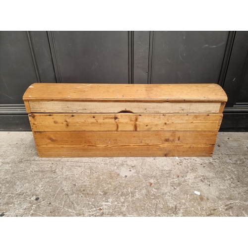 1114 - An old pine dome top chest, 99.5cm wide.