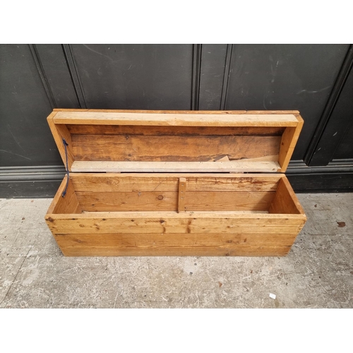 1114 - An old pine dome top chest, 99.5cm wide.