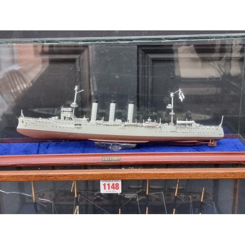 1148 - Two glass cased model boats, comprising 'SS Great Britain' and 'SMS Emden', former 47cm wide. (2)... 