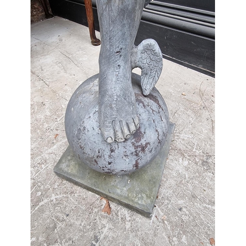 1154 - A large lead figure of Mercury, 121.5cm high.