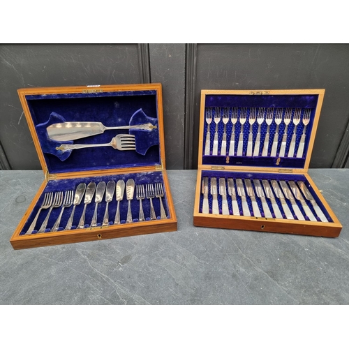 1164 - Two cased sets of EPNS cutlery.