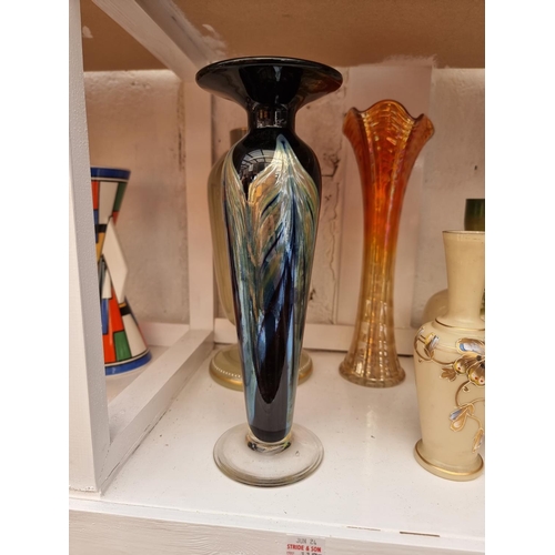 1172 - A collection of Victorian and later glass vases, to include opaline examples, largest 30cm high... 