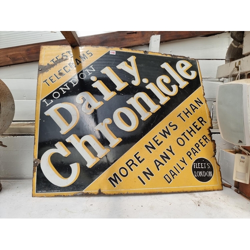 1193 - A vintage enamel 'Daily Chronicle' sign, 76.5 x 92cm.