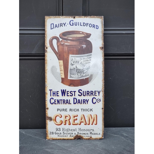 1194 - A vintage enamel 'The West Surrey Central Dairy Co's (Guildford)' sign, 60 x 28cm.