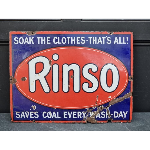 1195 - A vintage enamel 'Rinso' sign, 45.5 x 61cm.