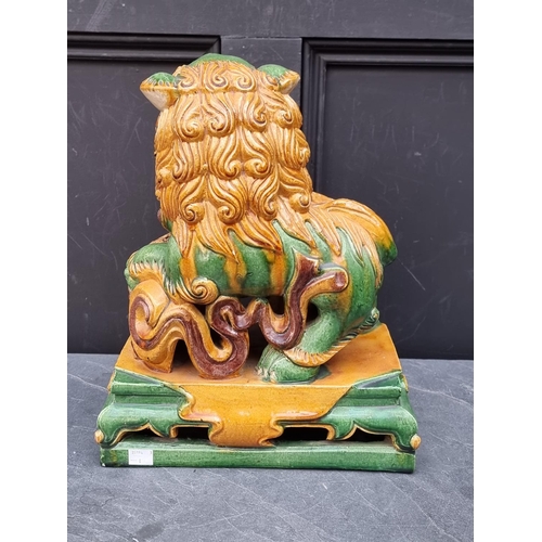 1201 - A large Chinese Sancai dog of fo, 38cm high.