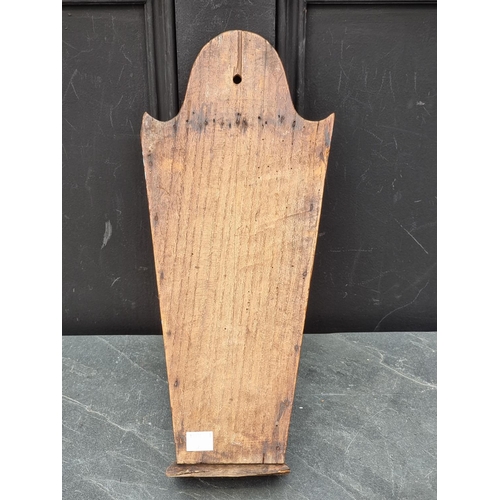 1206 - An 18th century elm candle box, 41cm high.