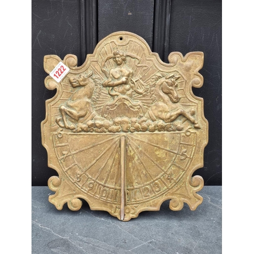 1222 - A cast brass sundial, 29cm wide.